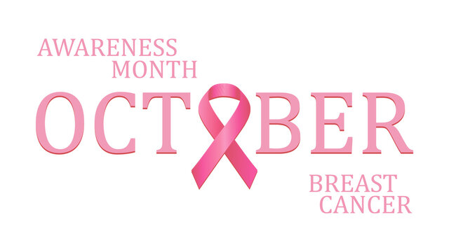Breast Cancer Awareness Ribbon. Vector design and illustration on white background