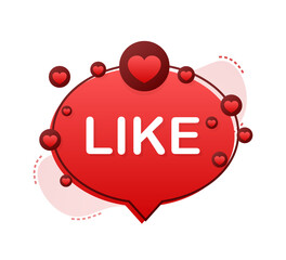 Like banner. Thumb up symbol, finger up. Vector stock illustration.