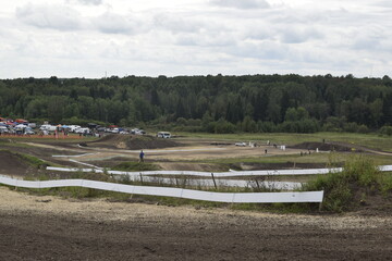 Fototapeta na wymiar motocross, biker on a motorcycle