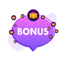 Bonus for promotion design. Surprise banner. Discount banner promotion template. Web template for marketing promo design. Vector stock illustration.