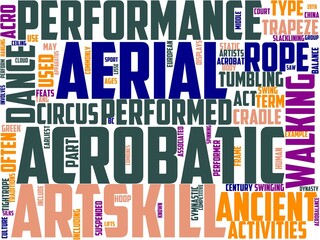 Fototapeta premium aerobatics typography, wordcloud, wordart, sky,flight,airplane,aircraft,plane
