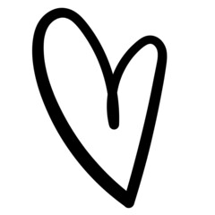 Fototapeta premium Heart doodle, Valentine's day element 