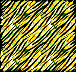Abstract diagonal pattern from a modified image of a mixed autumn forest. Diagonal ornament in natural colors of autumn forest camouflage Leopard pattern.