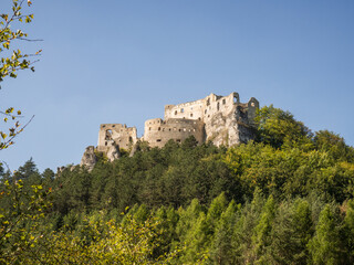 Fototapeta na wymiar Ruins of Lietava medieval castle, Slovakia