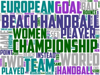 beach handball typography, wordcloud, wordart, handball,sport,beach,competition,ball