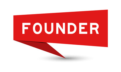Fototapeta premium Red color speech banner with word founder on white background