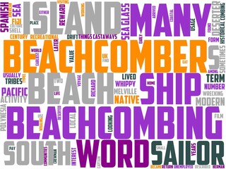 beachcombing typography, wordcloud, wordart, beachcomber,nature,water,sea,coast