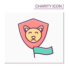 Animal rights protection color icon. Freedom to animals. Stopping testing on animals. Pets exploitation. Law against cruelty to animals. Volunteering and charity concept. Isolated vector illustration