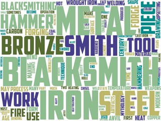 blacksmith typography, wordcloud, wordart, blacksmith,craft,metal,smith,hammer