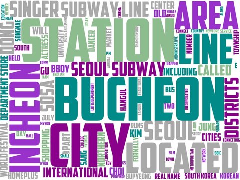 bucheon typography, wordcloud, wordart, korea,background,outdoor,nature,city