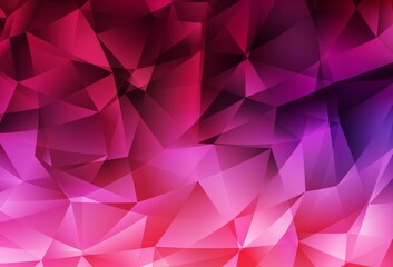 Dark Purple, Pink vector polygon abstract layout.