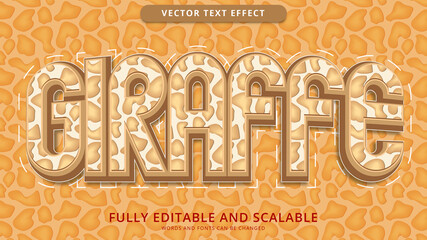 giraffe text effect editable eps file
