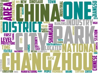 Fototapeta premium changzhou typography, wordcloud, wordart, changzhou,china,tower,aerial,photography
