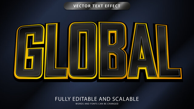 global text effect editable eps file