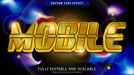 mobile text effect editable eps file