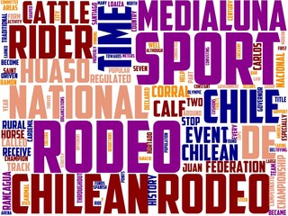 Obraz premium chilean rodeo typography, wordart, wordcloud, rodeo,chilean,chile,traditional