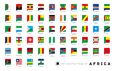 All country National flags of Africa / vector illustration / icon set [Speech balloon]	

