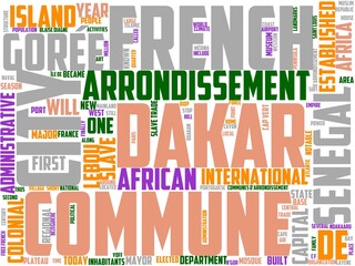 dakar typography, wordart, wordcloud, dakar,senegal,africa,travel