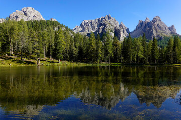 Summer landscape of Cadini of Misurina in the Dolomites of Sesto, (Cadore), Italy, Europe - obrazy, fototapety, plakaty