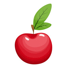 Colorful fruit. Apple icon.  illustration berry and fruit in flat cartoon style, isolated on white. Healthy lifestyle or vegetarian food concept