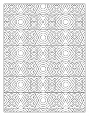 Geometric pattern pages for coloring book