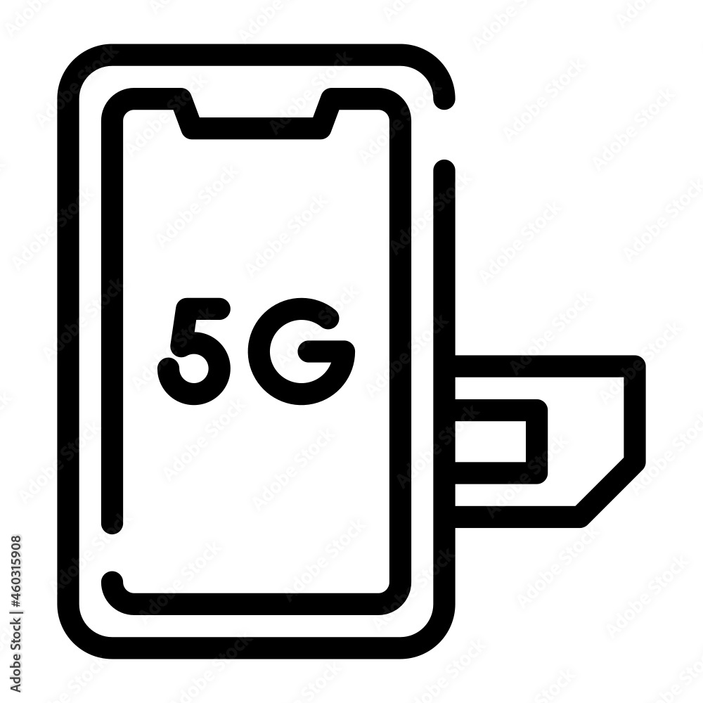 Wall mural sim card 5g icon