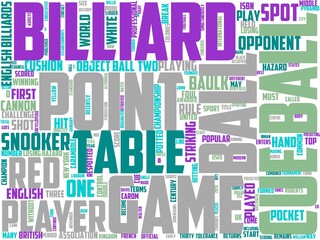 english billiards typography, wordart, wordcloud, billiard,game,leisure,sport