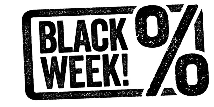 Black stamp with black week or black friday isolated