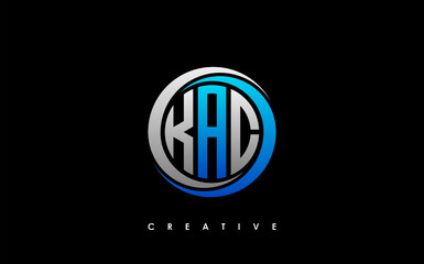 KAC Letter Initial Logo Design Template Vector Illustration - obrazy, fototapety, plakaty