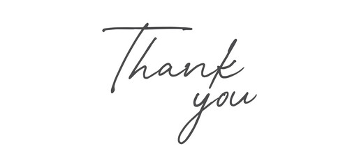 Thank You Hand drawn lettering. Calligraphy. Handwritten style inscription.