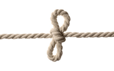 Cotton rope with bow knot on white background
