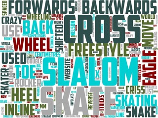 Obraz premium freestyle slalom skating typography, wordart, wordcloud, slalom,skating,freestyle,sport