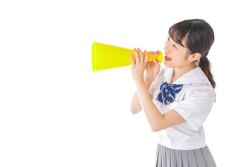 応援をする学生