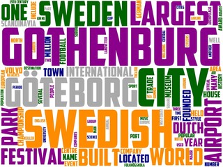 Fototapeta premium goteborg typography, wordart, wordcloud, sweden,gothenburg,goteborg,view