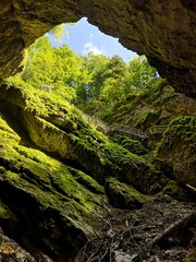Entrance of Scarisoara cave, Apuseni Mountains, Romania
