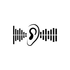 Ear test icon isolated on white background