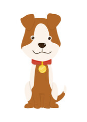 Pet shop icon. Cute little dog. Pet accessory.  illustration in flat style clip art. Petshop supermarket