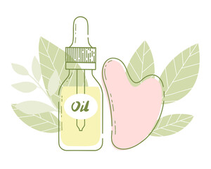 Massage kit: gua sha scrapers for massage. Chinese skin care concept.