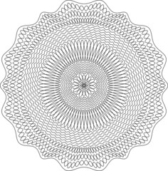 Guilloche pattern for securities protection, background vector