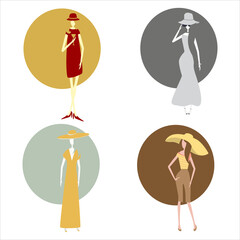 Happy Women Young girl minimalism abstract trendy