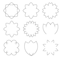 icons set of flower symbols pictograms Vector