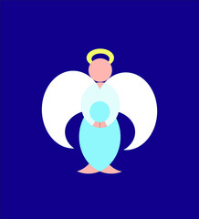 Angel with white wings vector illustration