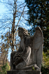 19 century tombstone with angel of Lychakiv cemetery in Lviv Ukraine