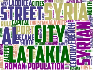 lattakia typography, wordart, wordcloud, syria,lattakia,tourism,travel