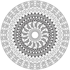 Leaf Flower Petal Coloring Mandala Art Simple Graphic Shape Vector Floral Oriental Outline Vintage Decorative Elements Pattern Illustration Islam Arabic Indian Turkish Mystic Religion Morals Lotus