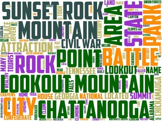 lookout mountain typography, wordart, wordcloud, landscape,nature,mountain,travel
