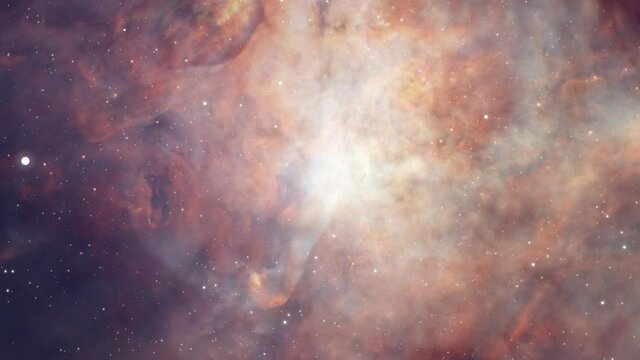 Space Flight Through beautiful cloud  Nebula. 4K 3D render seamless loop for scientific films, Sci-Fi cinematic, space, future, scene, titles, logos, abstract background. Elements furnished by NASA im