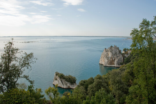 View along karst at coast of Duino, Province of Trieste, Italy