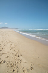 As Furnas beach under a blue sky in Galicia