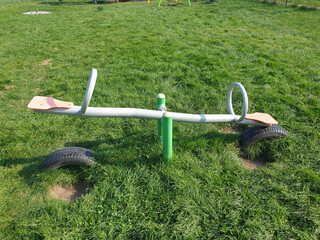 Scenic view of a seesaw in the playground